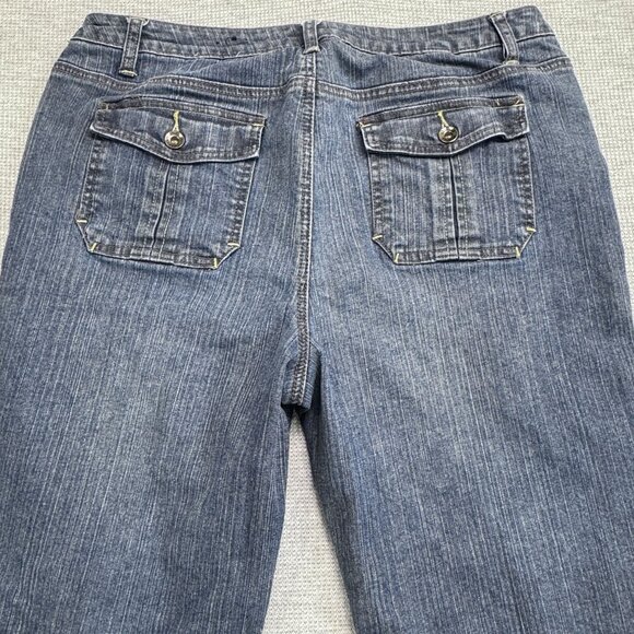 ana A New Approach Womens 16W Denim Jeans Bootcut Blue Button Flap Pockets - Picture 4 of 13